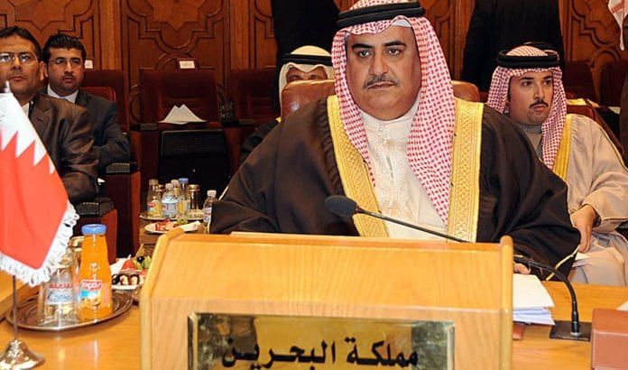 Sjeik Khaild bin Ahmed bin Mohammed Al Khalifa fra Bahrain på et tidligere møte i Den arabiske liga. (Illustrasjonsfoto: Bahrain UD) Sjeik Khaild bin Ahmed bin Mohammed Al Khalifa fra Bahrain på et tidligere møte i Den arabiske liga. (Illustrasjonsfoto: Bahrain UD)