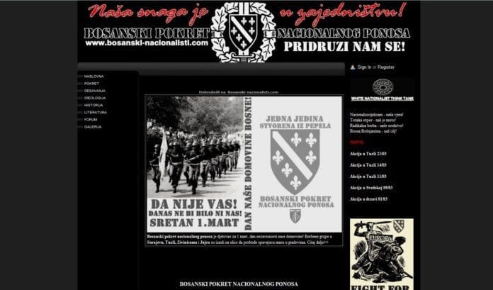 Hjemmesiden til Bosnisk bevegelse for nasjonal stolthet (BPNP). (Foto: Skjermdump fra bosanski-nacionalisti.com) Hjemmesiden til Bosnisk bevegelse for nasjonal stolthet (BPNP). (Foto: Skjermdump fra bosanski-nacionalisti.com)