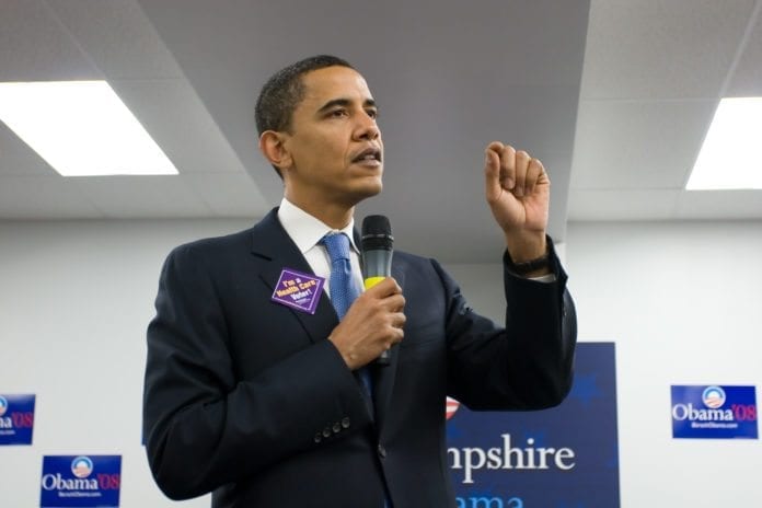 USAs president Barack Obama understreker at USAs president Barack Obama understreker at
