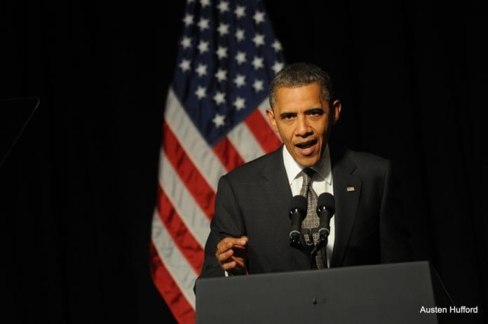 Barack Obama får kritikk fra Polen etter en Polen-uttalelse vedrørende Holocaust. (Foto: Austen Hufford, The Daily) Barack Obama får kritikk fra Polen etter en Polen-uttalelse vedrørende Holocaust. (Foto: Austen Hufford, The Daily)