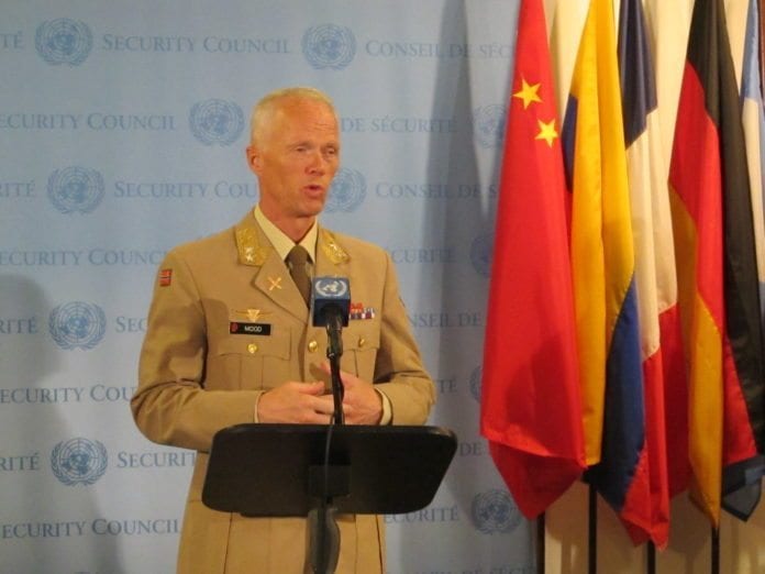 Den norske lederen for FNs observatørstyrker i Syria, Robert Mood. (Foto: Norges ambassade i New York) Den norske lederen for FNs observatørstyrker i Syria, Robert Mood. (Foto: Norges ambassade i New York)