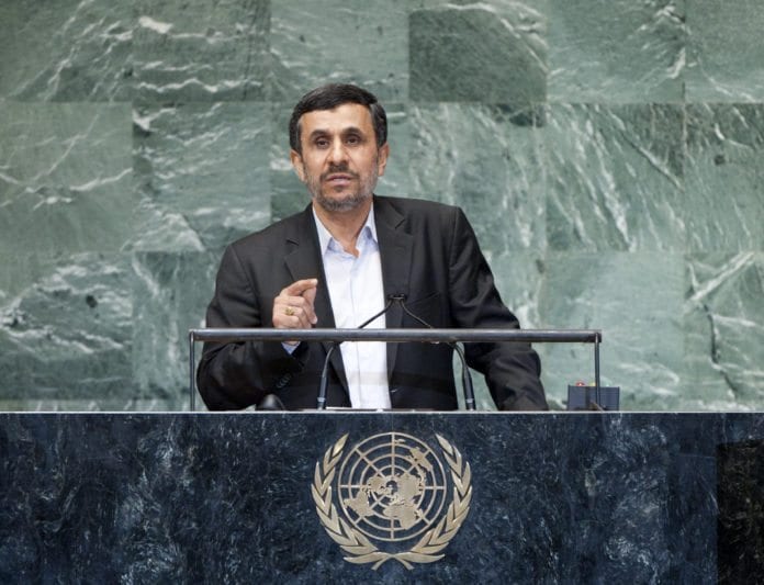 Irans president Mahmoud Ahmadinejads tale til FNs generalforsamling, 26. september 2012. (Foto: Jennifer S Altman, UN Photo) Irans president Mahmoud Ahmadinejads tale til FNs generalforsamling, 26. september 2012. (Foto: Jennifer S Altman, UN Photo)
