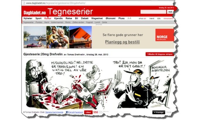 Skjermdump fra www.dagbladet.no/tegneserie/gjesteserie/20mgdrefvelin/ omkring kl. 17.00 28. mai 2013. Skjermdump fra www.dagbladet.no/tegneserie/gjesteserie/20mgdrefvelin/ omkring kl. 17.00 28. mai 2013.