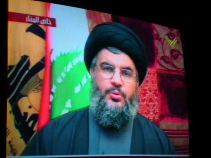 Hizbollah-leder Hassan Nasrallah holdt sin første fjernsynstale etter at organisasjonen ble terrorlistet av EU. (Foto: Zeinab Mohamed, flickr.com) Hizbollah-leder Hassan Nasrallah holdt sin første fjernsynstale etter at organisasjonen ble terrorlistet av EU. (Foto: Zeinab Mohamed, flickr.com)
