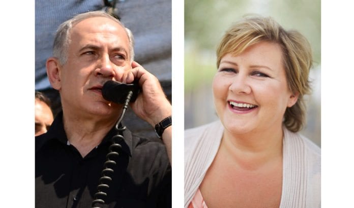 Israels statsminister Benjamin Netanyahu ringte til Norges påtroppende statsminister Erna Solberg torsdag 12. september. (Foto: GPO/ Høyre) Israels statsminister Benjamin Netanyahu ringte til Norges påtroppende statsminister Erna Solberg torsdag 12. september. (Foto: GPO/ Høyre)