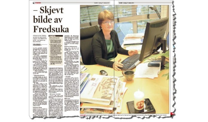 Faksmile av Dagens intervju med generalsekretær Berit Hagen Agøy i Mellomkirkelig råd 17. oktober 2013. Faksmile av Dagens intervju med generalsekretær Berit Hagen Agøy i Mellomkirkelig råd 17. oktober 2013.