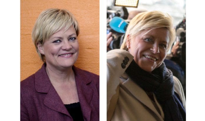Siv Jensens parti bruker helt andre ord om Israel enn det Kristin Halvorsens parti gjorde i 2005. (Foto: Kunnskapsdepartementet og Fremskrittspartiet) Siv Jensens parti bruker helt andre ord om Israel enn det Kristin Halvorsens parti gjorde i 2005. (Foto: Kunnskapsdepartementet og Fremskrittspartiet)