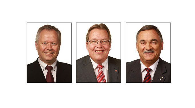 De nye er representantene er fra venstre Kåre Simensen (Finnmark) og Sverre Myrli (Akershus) fra Arbeiderpartiet og Helge Thorheim (Rogaland) fra Fremskrittspartiet. (Foto: Stortinget) De nye er representantene er fra venstre Kåre Simensen (Finnmark) og Sverre Myrli (Akershus) fra Arbeiderpartiet og Helge Thorheim (Rogaland) fra Fremskrittspartiet. (Foto: Stortinget)