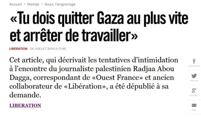 Den franske dagsavisen Liberation forteller om sin journalists opplevelser på Shifa-sykehuset i Gaza. (Foto: Skjermdump fra Liberations nettavis) Den franske dagsavisen Liberation forteller om sin journalists opplevelser på Shifa-sykehuset i Gaza. (Foto: Skjermdump fra Liberations nettavis)