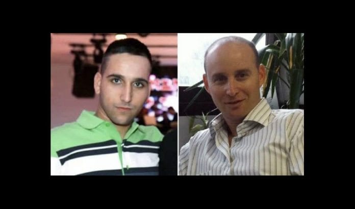 Adar Barsano (20) og Amotz Greenberg (45) ble drept av Hamas-terrorister lørdag 19. juli. (Foto: Privat) Adar Barsano (20) og Amotz Greenberg (45) ble drept av Hamas-terrorister lørdag 19. juli. (Foto: Privat)