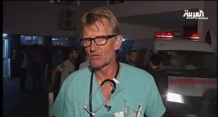 Mads Gilbert i intervju med Al Arabiya. (Skjermdump fra YouTube)