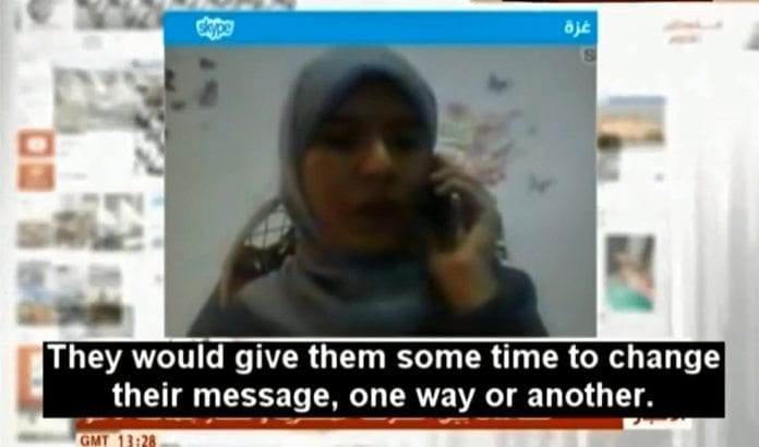 Hamas' talskvinne forteller på libanesisk TV hvordan de presset utenlandske journalister til å vinkle sakene sine Hamas' talskvinne forteller på libanesisk TV hvordan de presset utenlandske journalister til å vinkle sakene sine