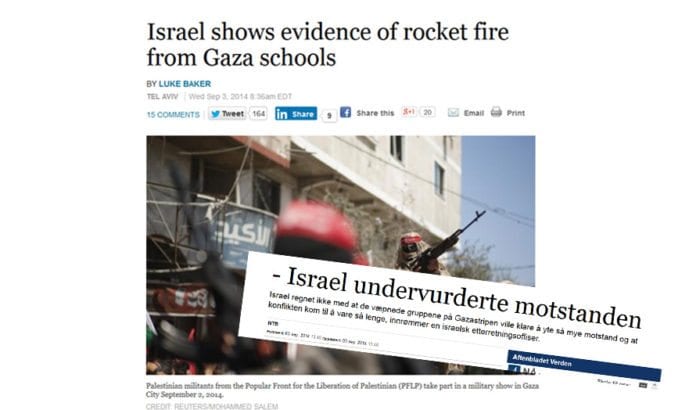 Mens Reuters laget overskrift om Israels bevis, laget NTB overskrift om Israels feilvurderinger. (Foto: Skjermdump fra Reuters og Stavanger Aftenblad) Mens Reuters laget overskrift om Israels bevis, laget NTB overskrift om Israels feilvurderinger. (Foto: Skjermdump fra Reuters og Stavanger Aftenblad)