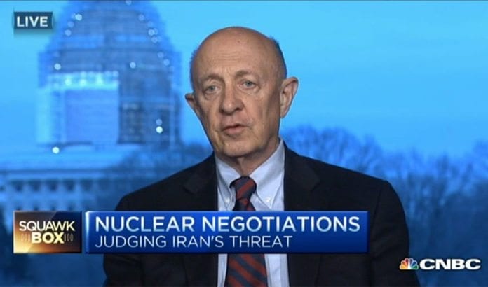 Tidligere CIA-sjef James Woolsey mener Iran oppfører seg som Hitler-Tyskland før krigen. (Foto: Skjermdump fra CNBC) Tidligere CIA-sjef James Woolsey mener Iran oppfører seg som Hitler-Tyskland før krigen. (Foto: Skjermdump fra CNBC)
