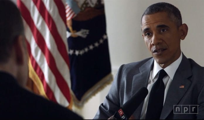 USAs president Barack Obama innrømmer fare for iranske atomvåpen noen år fram i tid. (Foto: Skjermdump fra NPR / YouTube) USAs president Barack Obama innrømmer fare for iranske atomvåpen noen år fram i tid. (Foto: Skjermdump fra NPR / YouTube)
