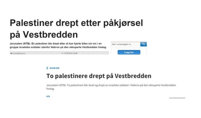 NTBs overskrifter fredag 11. desember 2015. (Foto: Skjermdump fra nettsidene til avisene Agder og Fædrelandsvennen) NTBs overskrifter fredag 11. desember 2015. (Foto: Skjermdump fra nettsidene til avisene Agder og Fædrelandsvennen)