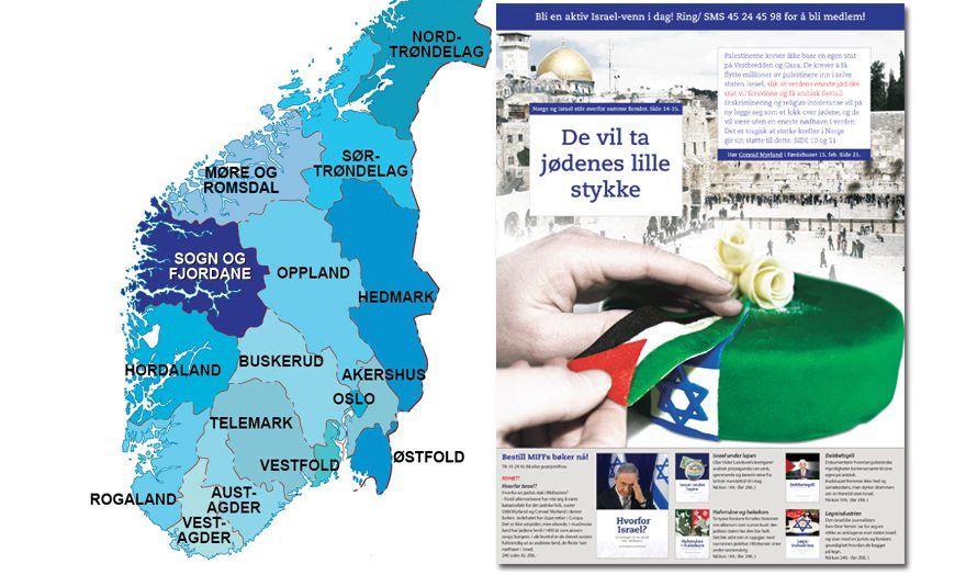 Med Israel for fred (MIFF) har distribuert et 24 siders spesialmagasin med Israels beste argumenter til 16 av 19 fylker. I januar 2018 går magasinet til 38.000 husstander i Troms.