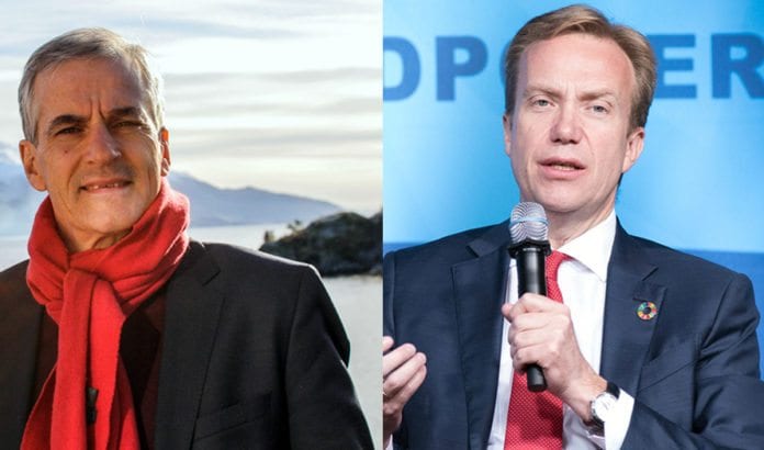 Jonas Gahr Støre var Arbeiderpartiets utenriksminister fra 2005 til 2012. Børge Brende har vært utenriksminister for Høyre fra høsten 2013. (Foto: Arbeiderpartiet og Clarissa Villondo, Verdensbanken, flickr) Jonas Gahr Støre var Arbeiderpartiets utenriksminister fra 2005 til 2012. Børge Brende har vært utenriksminister for Høyre fra høsten 2013. (Foto: Arbeiderpartiet og Clarissa Villondo, Verdensbanken, flickr)
