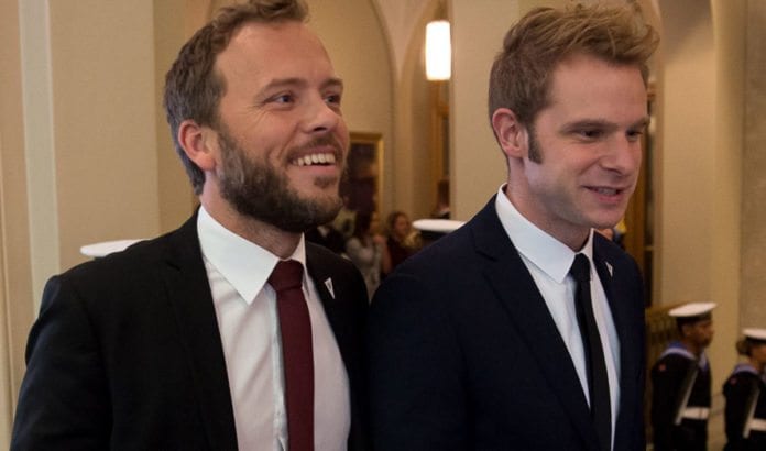 SVs partileder Audun Lysbakken og SVs stortingsrepresentant Snorre Valen. (Foto: Morten Brakestad, Stortinget, flickr) SVs partileder Audun Lysbakken og SVs stortingsrepresentant Snorre Valen. (Foto: Morten Brakestad, Stortinget, flickr)