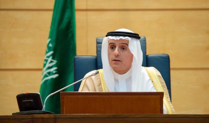 Den saudiarabiske utenriksministeren Adel al-Jubeir krever at Qatar slutter å finansiere Hamas. (Foto: US State Departement) Den saudiarabiske utenriksministeren Adel al-Jubeir krever at Qatar slutter å finansiere Hamas. (Foto: US State Departement)