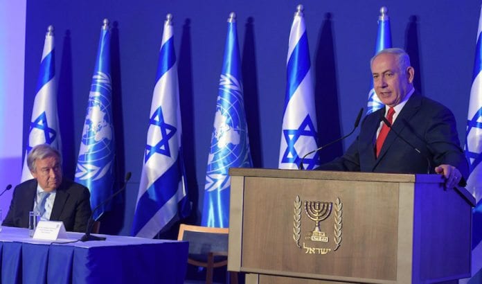 Bibi-og-Guterres Benjamin Netanyahu og andre israelske politikere har bedt FN-sjef Antonio Guterres om hjelp. (Foto: Amos Ben Gershom/Flickr)
