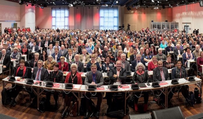 fagforbundet-landsmote Landsmøtet til Fagforbundet gikk inn for Israel-boikott og anerkjennelse av «Palestina». (Foto: Trond Isaksen)