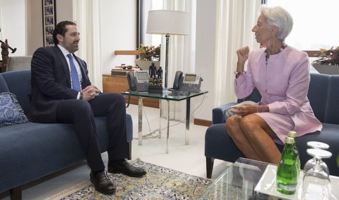 Saad Hariri Saad Hariri har trukket seg som libanesisk statsminister. Her i møte med lederen for det Internasjonale pengefondet, Christine Lagarde, tidligere i år. (Foto: Stephen Jaffe/Flickr)