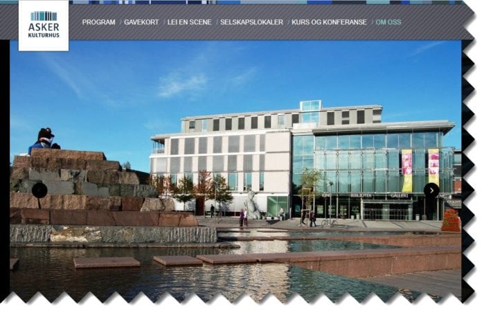 Førjulssamlingen for de kommunalt ansatte i Asker kulturhus ble en ubehagelig opplevelse for flere av deltakerne. (Skjermdump fra askerkulturhus.no)