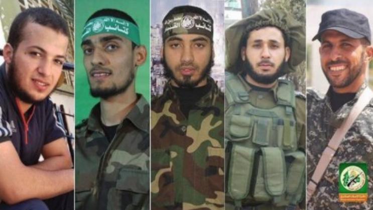 Fem av de drepte var soldater i den islamistiske terrorgruppen Hamas.