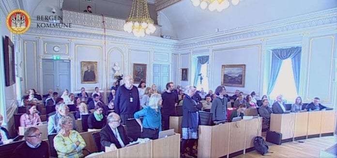 Representantene som gikk inn for boikott av israelske bosetninger stod alene mot et stort flertall i Bergen bystyre. (Skjermdump bergen.kommune.no) Representantene som gikk inn for boikott av israelske bosetninger stod alene mot et stort flertall i Bergen bystyre. (Skjermdump bergen.kommune.no)
