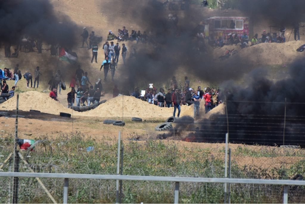 Tusenvis av palestinere har deltatt i opptøyer langs grensen mot Israel. (Foto: Det israelske forsvaret)