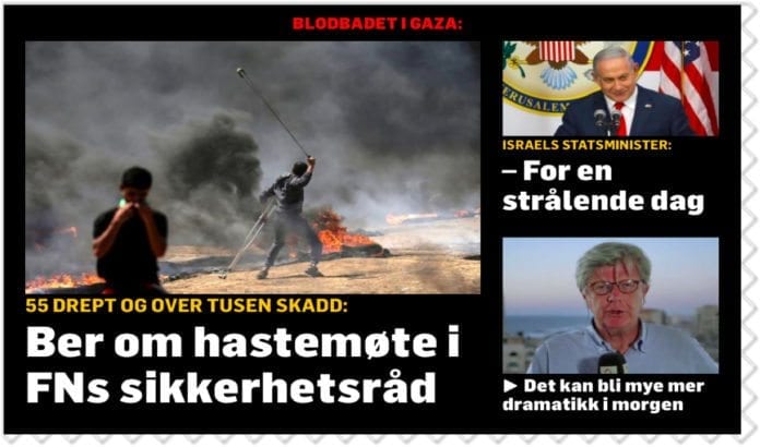 TV2_montasje3 TV2 fremstiller statsminister Benjamin Netanyahu på en helt feilaktig måte i denne montasjen. (Faksimile: TV2.no)