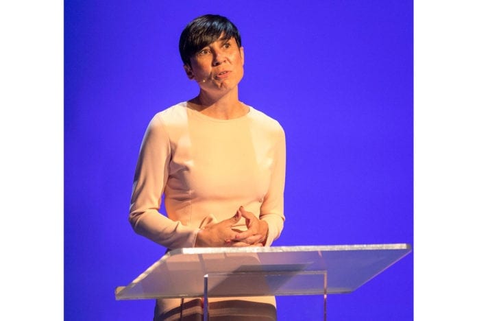 Utenriksminister Ine Marie Eriksen Søreide da hun talte på Oslo Freedom Forum 2018. (Foto: Tore Sætre, flickr) Utenriksminister Ine Marie Eriksen Søreide da hun talte på Oslo Freedom Forum 2018. (Foto: Tore Sætre, flickr)
