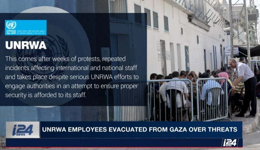Ledelsen i UNRWA krever bedre beskyttelse. (Skjermdump fra Youtube/I24news)