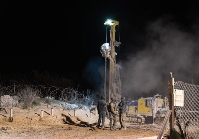 Tunnel_natt Onsdag 26. desember ble den femte terrortunnelen gravd fra Libanon og inn på israelsk territorium ødelagt. (Foto: IDF)