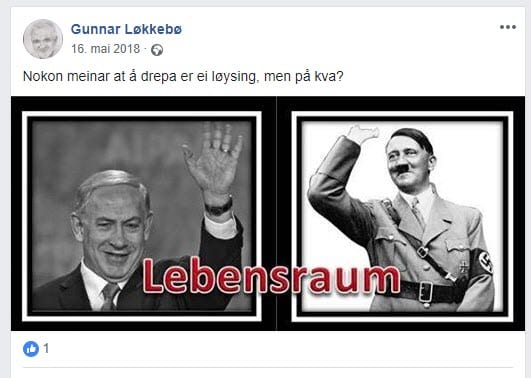Skjermdump fra Gunnar Løkkebøs Facebook-vegg 13. mars 2019.