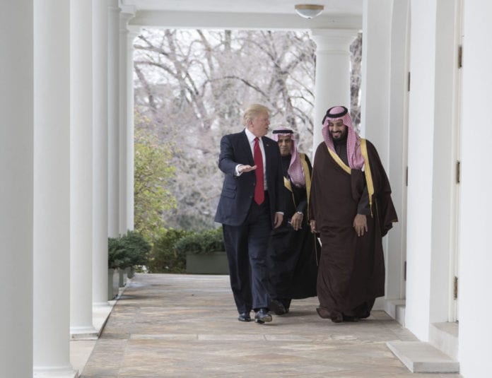 President Donald Trump meets with the Deputy Crown Prince of Saudi Arabia