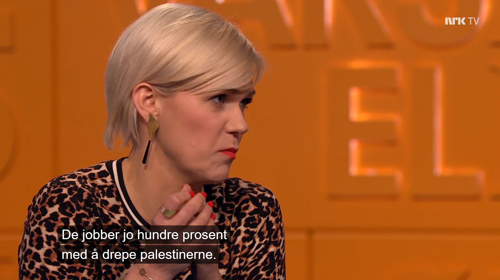 Sigrid Bonde Tusvik Pa Nrk I Beste Sendetid Israelerne Jobber Hundre Prosent Med A Drepe Palestinerne Miff