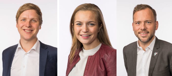 Åsmund Aukrust (Ap), Mathilde Tybring-Gjedde (H) og Audun Lysbakken (SV) er blant stortingspolitikerne som truer Israel med konsekvenser. (Foto: Stortinget)