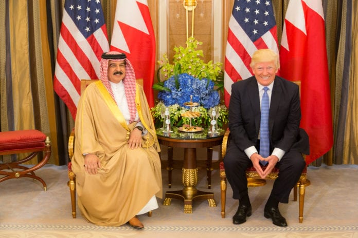 President Donald Trump meets with King of Bahrain in Rihad, Saudi Arabia