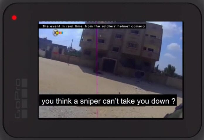 Real-time videoopptak fra en av hendelsene som Breaking the Silence fremstilte som en israelsk krigsforbrytelse etter Gaza-krigen. (Skjermdump fra Ad Kan!s video) Ad Kan Gaza