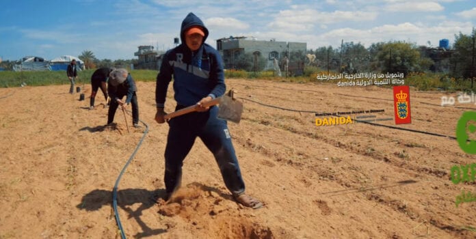 Danida står oppført som sponsor av UAWC-prosjektet på Gaza-stripen. (Skjermdump fra videoen som UAWC publiserte 19. april 2021)